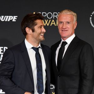 Bixente Lizarazu et Didier Deschamps durant la soirée des Sportel Awards 2018 au Grimaldi Forum à Monaco le 23 octobre 2018. 

© Bruno Bebert/Bestimage