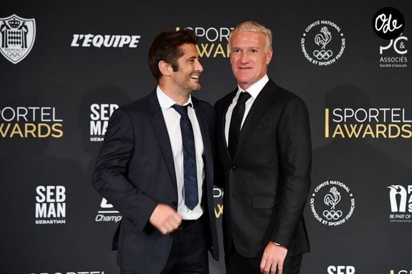 Bixente Lizarazu et Didier Deschamps durant la soirée des Sportel Awards 2018 au Grimaldi Forum à Monaco le 23 octobre 2018. 

© Bruno Bebert/Bestimage