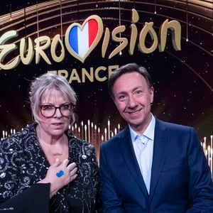 Laurence Boccolini et Stéphane Bern - Enregistrement de l'émission "Eurovision, c'est vous qui décidez", diffusée le 5 mars sur France 2
© Cyril Moreau / Bestimage