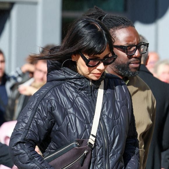 Mathilda May et son mari Sly Johnson - Obsèques de Michel Blanc en l'église Saint-Eustache à Paris, le 10 octobre 2024. © Moreau / Jacovides / Bestimage