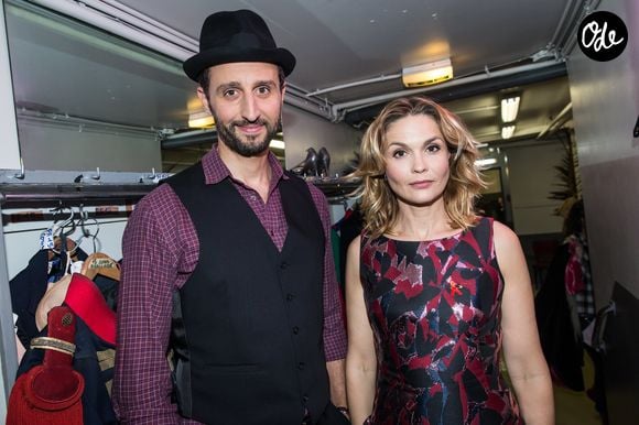 Arié Elmaleh et sa compagne Barbara Schulz - Backstage de l'enregistrement de l'émission "Tous au Lido pour le Sidaction", qui sera diffusée le 2 avril sur France 2, à Paris, le 21 mars 2016. © Moreau-Jacovides / Bestimage