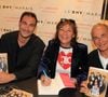 Raphael Kretz, Valentin Kretz, Sandrine Kretz, Olivier Kretz - La famille Kretz (série L'Agence sur TMC et Netflix) dédicace son livre "Bienvenue à l'Agence" au BHV Marais à Paris le 14 mai 2024. © Philippe Baldini/Bestimage