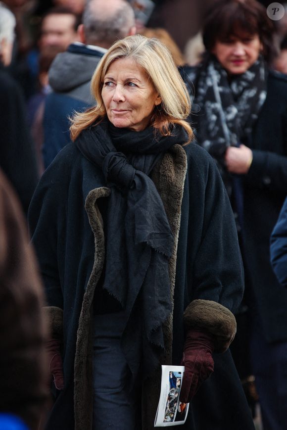 Claire Chazal lors de la messe d'enterrement de Philippe Tesson à l'église Saint Germain des Prés à Paris, France, le 10 février 2023.  Photo by Nasser Berzane/ABACAPRESS.COM