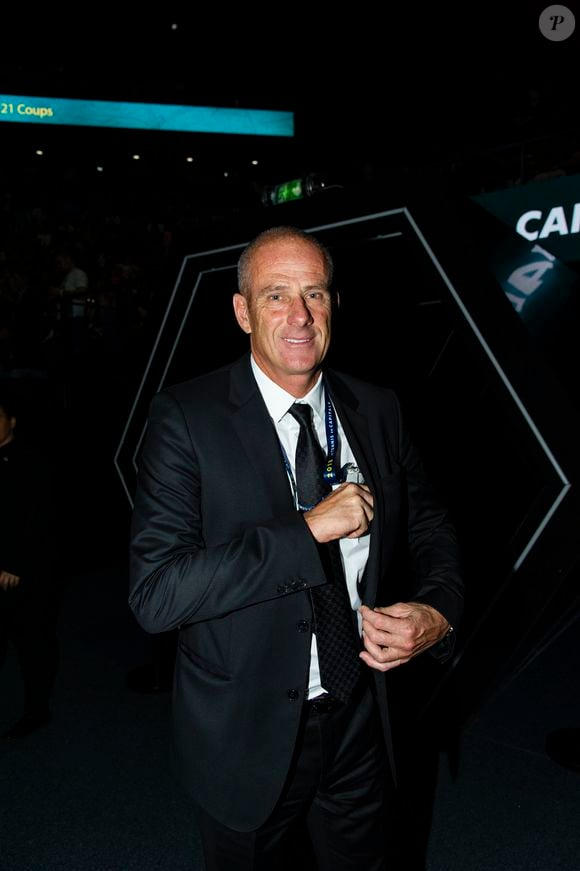 Guy Forget - Finale du tournoi de tennis "Rolex Paris Masters" entre Novak Djokovic et Karen Khachanov à l'AccorHotels Arena à Paris, le dimanche 4 novembre 2018. Karen Khachanov a remporté la victoire face à Novak Djokovic (7-5, 6-4) et s’est offert son premier Masters 1000.

© Veeren-Perusseau/Bestimage