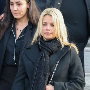 Séverine Ferrer à la sortie des obsèques d'Emilie Dequenne au cimetière Père Lachaise à Paris, France, le 26 mars 2025. © Cyril Moreau/Bestimage