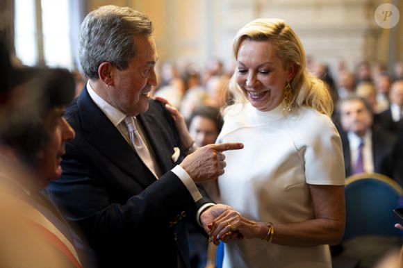 Georges Fenech et Amélie Leperre-Dimeglio - Mariage civil de Georges Fenech et Amélie Leperre-Dimeglio à la mairie du 16ème arrondissement de Paris le 31 janvier 2026.

© Pierre Perusseau / Bestimage