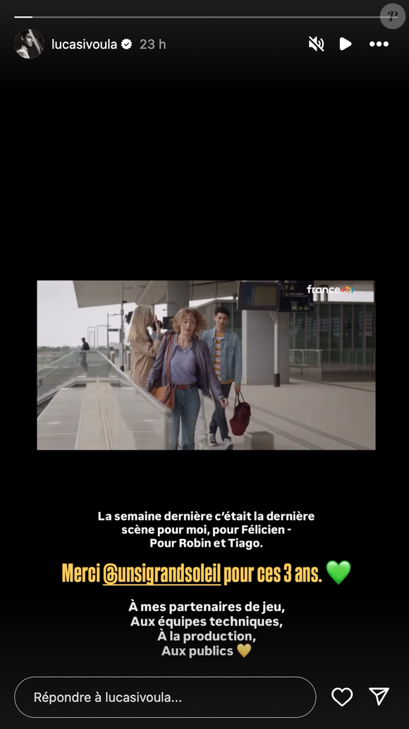 Capture d'écran de la story de Lucas Ivoula du lundi 8 septembre 2025