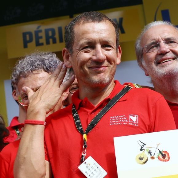Exclusif -  Dany Boon - Dany Boon sur le podium de la 20ème étape du Tour de France lors de l'Etape du Coeur pour le compte de Mécénat Chirurgie Cardiaque à Périgueux le 26 juillet 2014. Bordenave - Sarkissian / Bestimage