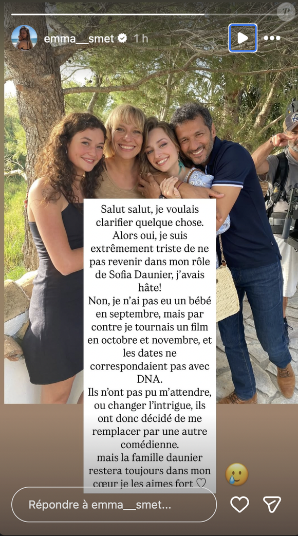 Emma Smet prend la parole sur Instagram le 20 décembre 2025. Photo : Instagram/Emma Smet