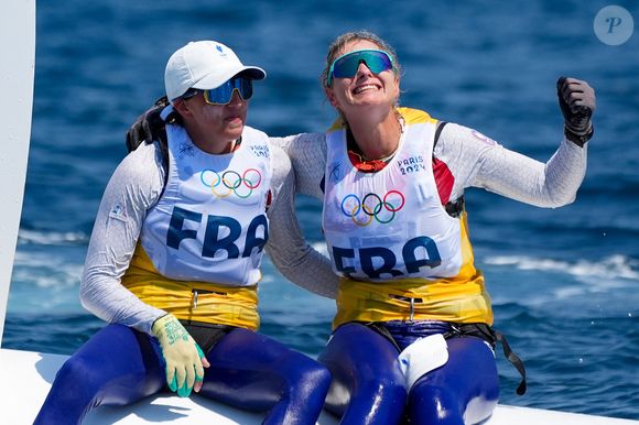 Charline Picon et Sarah Steyaert lors des Jeux olympiques de Paris 2024.

© Norbert Scanella/Panoramic/Bestimage