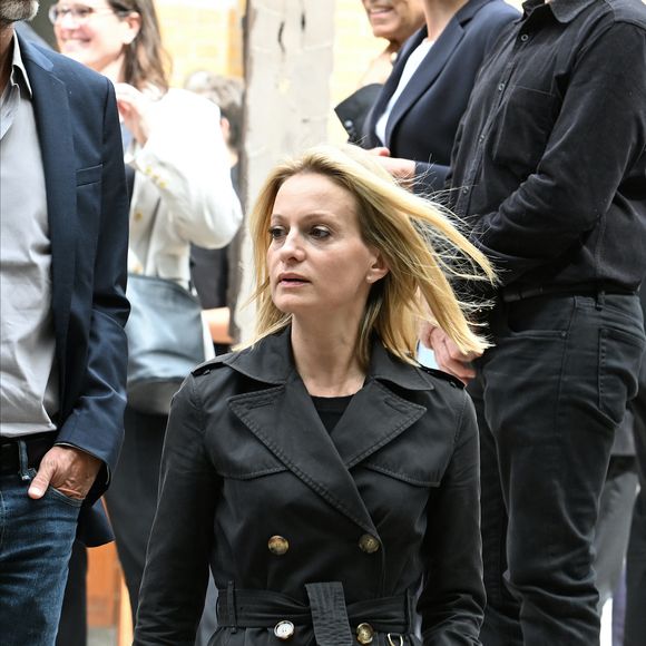 Audrey Crespo-Mara - Sorties des obsèques de Nonce Paolini en l'église Saint-Honoré-d'Eylau, 66 bis, avenue Raymond-Poincaré à Paris, France, le 23 juillet 2024.