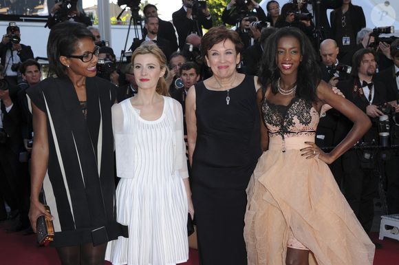 Audrey Pulvar, Roselyne Bachelot Narquin, Elisabeth Bost et Hapsatou Sy arrivant pour la projection d'Immigrant qui s'est tenue au Palais des Festivals à Cannes, France, le 24 mai 2013, dans le cadre du 66e Festival de Cannes. Photo by Aurore Marechal/ABACAPRESS.COM