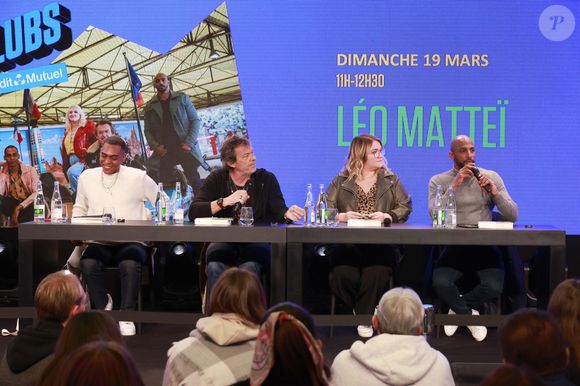 est la star de ce jeudi soir avec son équipe

Alexandre Achdjian, Jean-Luc Reichmann, Lola Dubini, Stomy Bugsy de la série Léo Matteï, Brigade des mineurs - 6 ème édition du Festival Séries Mania à Lille, France, le 19 mars 2023. © Christophe Aubert via Bestimage