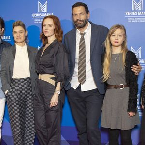 Marie Denarnaud, Audrey Fleurot, Mehdi Nebbou, Cypriane Gardin, Beéangere McNeese de la série HPI - 6 ème édition du Festival Séries Mania à Lille, France, le 18 mars 2023. © Christophe Aubert via Bestimage