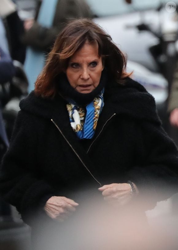 Denise Fabre - Arrivées aux obsèques de Michou en l'église Saint-Jean de Montmartre à Paris. Le 31 janvier 2020