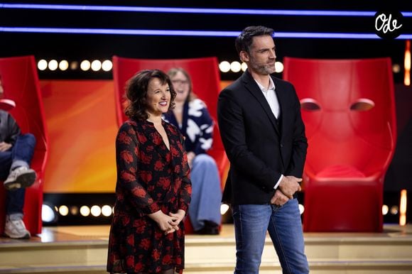 Exclusif - Anne Roumanoff, Gil Alma lors de l'enregistrement de l'émission "Qui Ment?" présentée par B.Guillon et diffusée le 23 juillet 2026 sur France 2, à Saint-Denis, Seine Daint-Denis, France, le 24 novembre 2025. © Jeremy Melloul/Bestimage