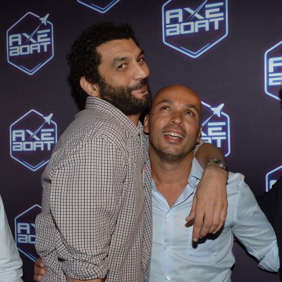 Eric Judor et Ramzy Bedia - Soirée Axe Boat a cote du Palais des Festivals dans le port de Cannes, le 3 aout 2013.  
Crédit : RACHID BELLAK / BESTIMAGE