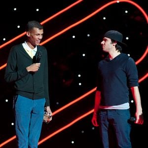 Stromae et Orelsan à l'Olympia de Paris le 25 novembre 2013.