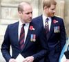 Cependant, le domaine familial d’Althorp, propriété des Spencer depuis cinq siècles, a été transmis à Louis Spencer, le fils cadet de Charles Spencer, en vertu de la primogéniture masculine.
Le prince William, duc de Cambridge, et le prince Harry à la sortie de l'abbaye de Westminster pour le service commémoratif de L'ANZAC Day à Londres. Le 25 avril 2018 Backgrid UK/ Bestimage