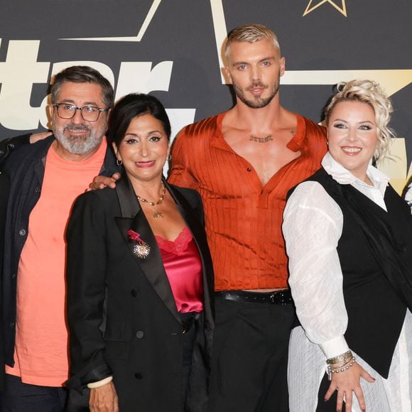 Michael Goldman, Lucie Bernardoni, Papy, Sofia Morgavi, Jonathan Jenvrin, Marlène Schaff, Fanny Delaigue et Ladji Doucouré - Photocall de la soirée de lancement de la 13ème saison de la "Star Academy" au cinéma Le Grand Rex à Paris. © Guirec Coadic/Bestimage