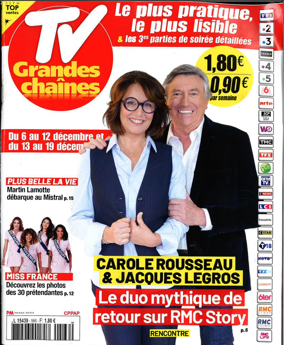 Couverture du magazine TV Grandes Chaînes publié le lundi 1er décembre 2025.
Crédit : TV Grandes Chaînes