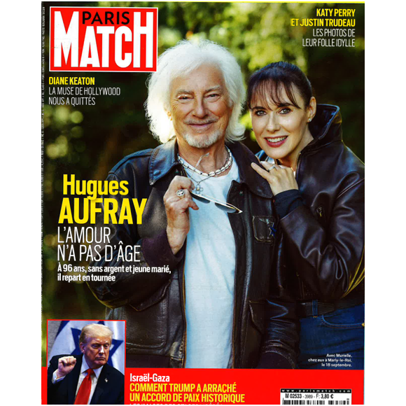 Hugues Aufray et sa femme Murielle en couverture de "Paris Match", numéro du 16 octobre 2025.