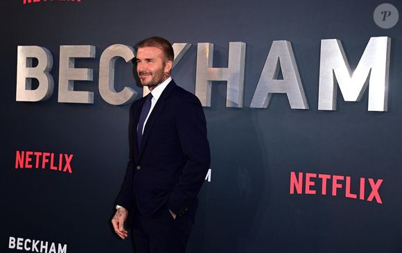 David Beckham à l'avant-première de la série Beckham de Netflix à Londres le 3 octobre 2023. AGENCE / BESTIMAGE