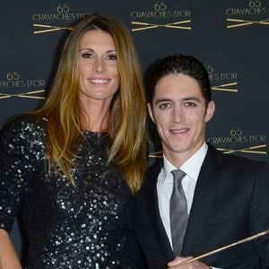 Sophie Thalmann, son mari Christophe Soumillon - 65ème édition des Cravaches d'Or au Théâtre des Champs-Elysées à Paris le 14 mars 2014. © COADIC GUIREC / BESTIMAGE