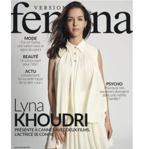 comme elle le confie dans "Version Femina".

Lyna Khoudri, en couverture de "Version Femina" le 25 mai 2025