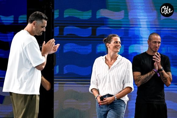 Florent Manaudou de France célèbre sa retraite de la natation lors des Championnats d'Europe de natation au Centre Aquatique Olympique de Paris (France), le 15 août 2026. (Crédit image : © Andrea Staccioli/Insidefoto via ZUMA Press)