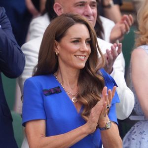 La princesse de Galles dans la loge royale le quatorzième jour des championnats de Wimbledon 2025 au All England Lawn Tennis and Croquet Club, Londres, Royaume-Uni, le 13 juillet 2025. Photo by Adam Davy/PA Wire/ABACAPRESS.COM