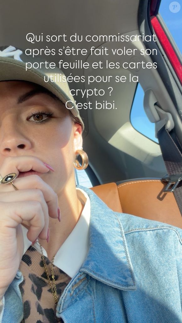 Marie Denigot a expliqué dans une Story Instagram qu'elle s'était fait voler des papiers dans son sac à main, lors d'une virée shopping, le 4 avril 2026.