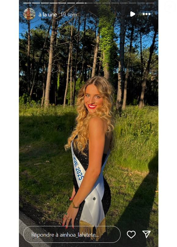 Aïnhoa Lahitete, Miss Aquitaine 2025 en route pour Miss France 2026. Instagram