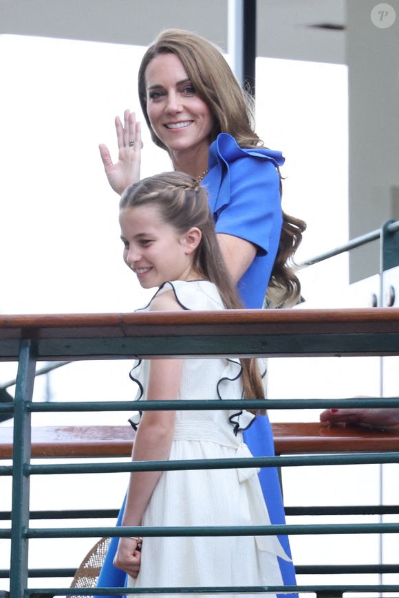 Le prince William, Kate Middleton et leurs enfants, le prince George et la princesse Charlotte, à leur arrivée au tournoi de Wimbledon à Londres. Photo by Stephen Lock/i-Images/ABACAPRESS.COM