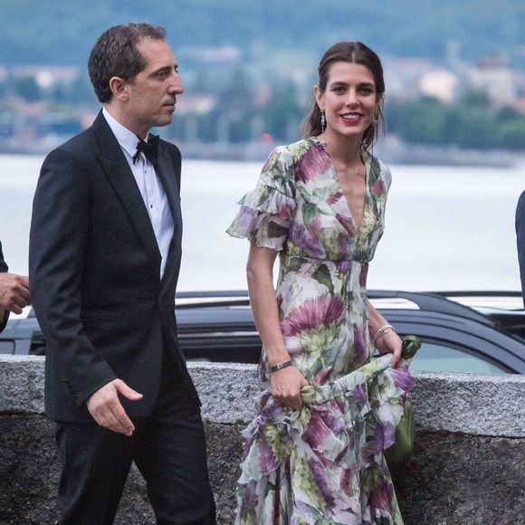 Charlotte Casiraghi et son compagnon Gad Elmaleh - Arrivées pour la soirée de mariage de Pierre Casiraghi et Beatrice Borromeo au château Rocca Angera (château appartenant à la famille Borromeo) à Angera sur les Iles Borromées, sur le Lac Majeur, le 1er août 2015.