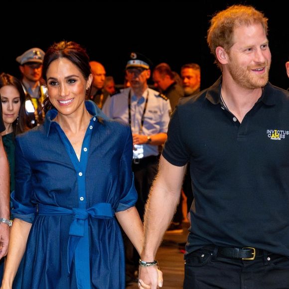 Dusseldorf, ALLEMAGNE - Le prince Harry, duc de Sussex, et Meghan Markle, duchesse de Sussex, lors de la sixième journée des Invictus Games 2023 au Merkur Spiel-Arena à Dusseldorf.
