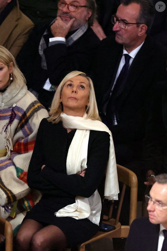Jean-Charles de Castelbajac, sa femme Pauline de Drouas, Laurence Ferrari, José Pietroboni, chef du protocole - Cérémonie de réouverture de la cathédrale Notre-Dame de Paris, le 7 décembre 2024. 
© Dominique Jacovides / Bestimage