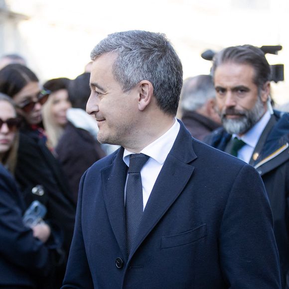 Gérald Darmanin - Cérémonie en hommage à l'ancien maire de Bordeaux Nicolas Florian au Palais Rohan - hôtel de ville suivie des obsèques en la cathédrale Saint-André de Bordeaux, France, le 31 janvier 2025. Nicolas Florian, né le 29 mars 1969 à Marmande et mort le 26 janvier 2025 à Bordeaux, était un homme politique français, membre des Républicains. Il a été maire de Bordeaux de 2019 à 2020. © Quentin Salinier/Bestimage