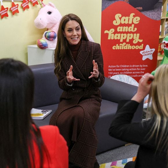 Catherine (Kate) Middleton, princesse de Galles, visite une unité mère-enfant (MBU) d'Action for Children à la prison HMP Styal de Wilmslow, Royaume Uni, le 11 février 2025. © Phil Noble/WPA-Pool/Bestimage
