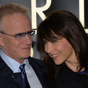 Sophie Marceau etChristophe Lambert - Arrivee des people au defile Giorgio Armani Haute Couture Printemps/Ete 2014 au Palais de Tokyo a Paris, le 21 janvier 2014. © VEEREN / BESTIMAGE