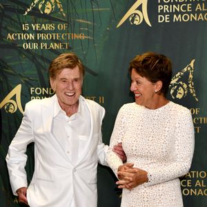Robert Redford et sa femme Sibylle Szaggars durant la cérémonie de Remise des Prix de la Fondation Prince Albert II de Monaco, au Grimaldi Forum, à Monaco, le 29 octobre 2021. © Bruno Bebert/Bestimage