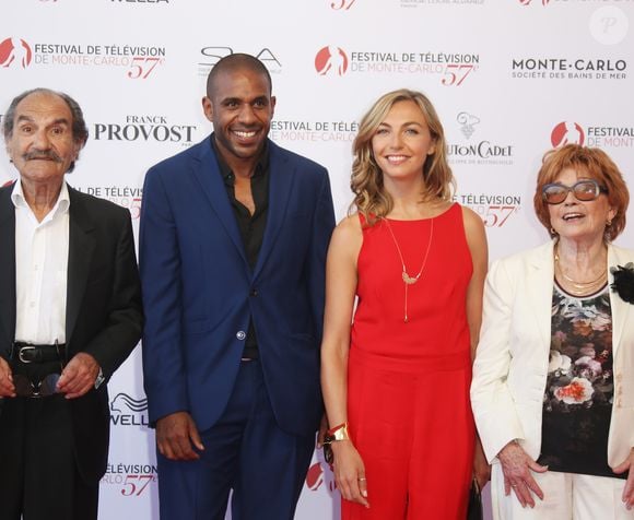 Gérard Hernandez, Loup-Denis Elion, Amélie Etasse et Marion Game lors de l'ouverture de la 57ème édition du Festival de la Télévision de Monte-Carlo le 16 juin 2017. © Denis Guignebourg / Bestimage