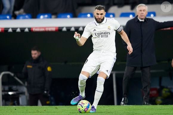 Karim Benzema du Real Madrid lors du match de football de la Liga opposant le Real Madrid et le Real Soceiedad au stade l'Estadio Santiago Bernabeu à Madrid, Espagne, le 29 janvier 2023. Le match s'est terminé sur un match nul 0-0. Ruben Albarran/Zuma Press/Bestimage