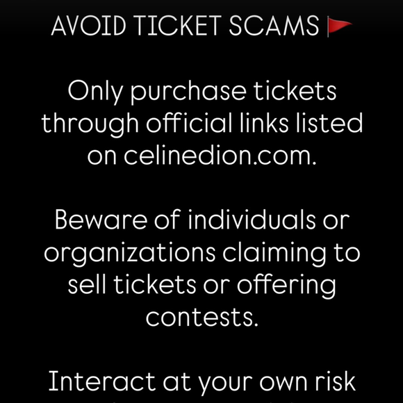 Face aux arnaques, Céline Dion met en garde ses fans sur Instagram : privilégier uniquement les canaux officiels pour acheter ses billets.
