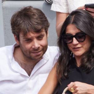 Agathe Lambret et Benjamin Duhamel - Célébrités dans les tribunes de la finale Dames des Internationaux de Tennis de Roland Garros à Paris le 8 juin 2024. © Jacovides-Moreau/Bestimage