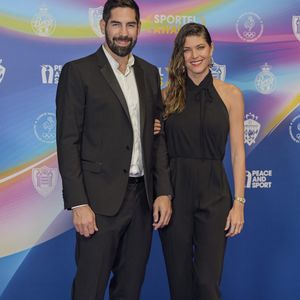 Nikola Karabatic et sa femme Géraldine Pillet - Photocall de la soirée des Sportel Awards 2024 au Grimaldi Forum à Monaco le 28 octobre 2024. © Fred Dides/Panoramic/bestimage