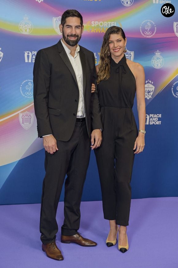 Nikola Karabatic et sa femme Géraldine Pillet - Photocall de la soirée des Sportel Awards 2024 au Grimaldi Forum à Monaco le 28 octobre 2024. © Fred Dides/Panoramic/bestimage