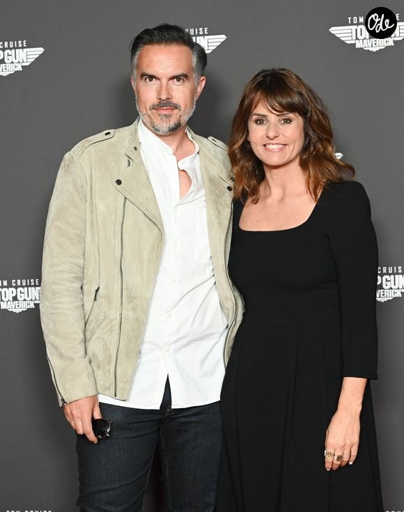 Faustine Bollaert et son ex-mari Maxime Chattam lors de l'avant-première du film "Top Gun Maverick" à l'UGC Normandie à Paris le 19 mai 2022. 

© Coadic Guirec/Bestimage