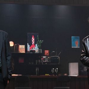 Jacques Dutronc et Thomas Dutronc en showcase de leur tournée "Dutronc & Dutronc" au Centre Evénementiel de Courbevoie le 11 avril 2022. © Coadic Guirec/Bestimage