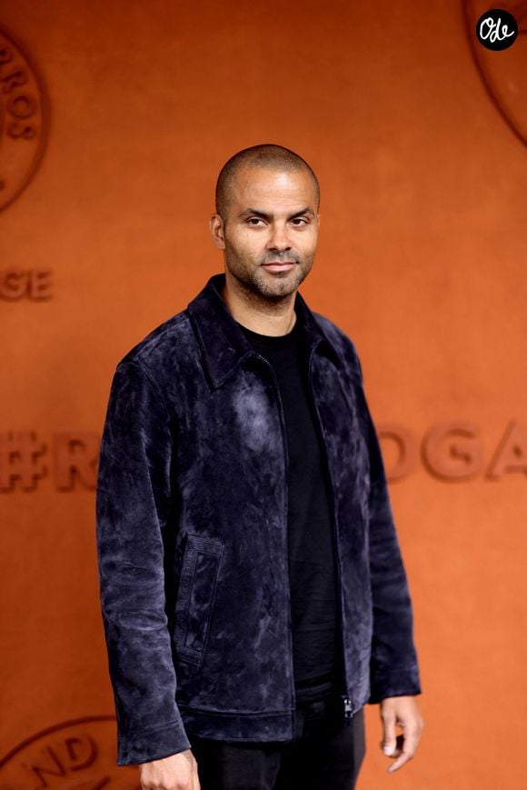 Tony Parker et sa compagne Agathe Teyssier au village lors des Internationaux de France de tennis de Roland Garros 2024 à Paris le 2 juin 2024. © Dominique Jacovides / Cyril Moreau / Bestimage